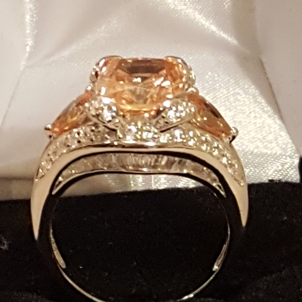 .925 sterling silver designer cognac ring